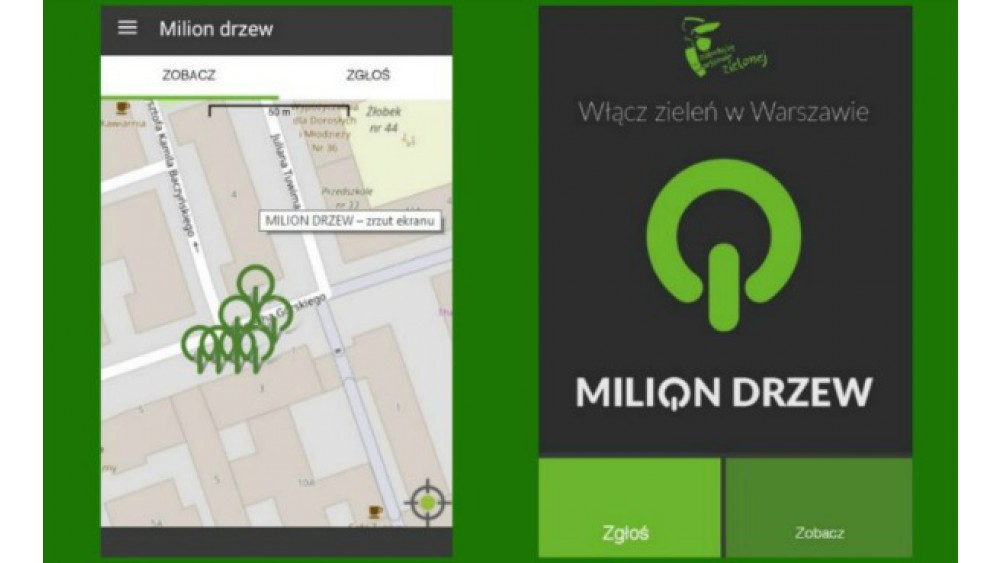 Posadź drzewo w Warszawie dzięki aplikacji MILION DRZEW 