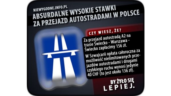 Absurdalnie wysokie stawki za przejazd autostradami w Polsce