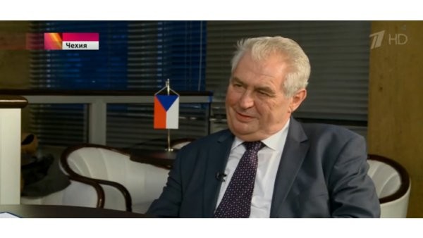 Wywiad prezydenta Czech dla Kanału 1 rosyjskiej TV.